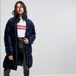 ASOS PrettyLittleThing exclusive velvet coat